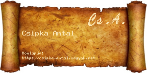 Csipka Antal névjegykártya